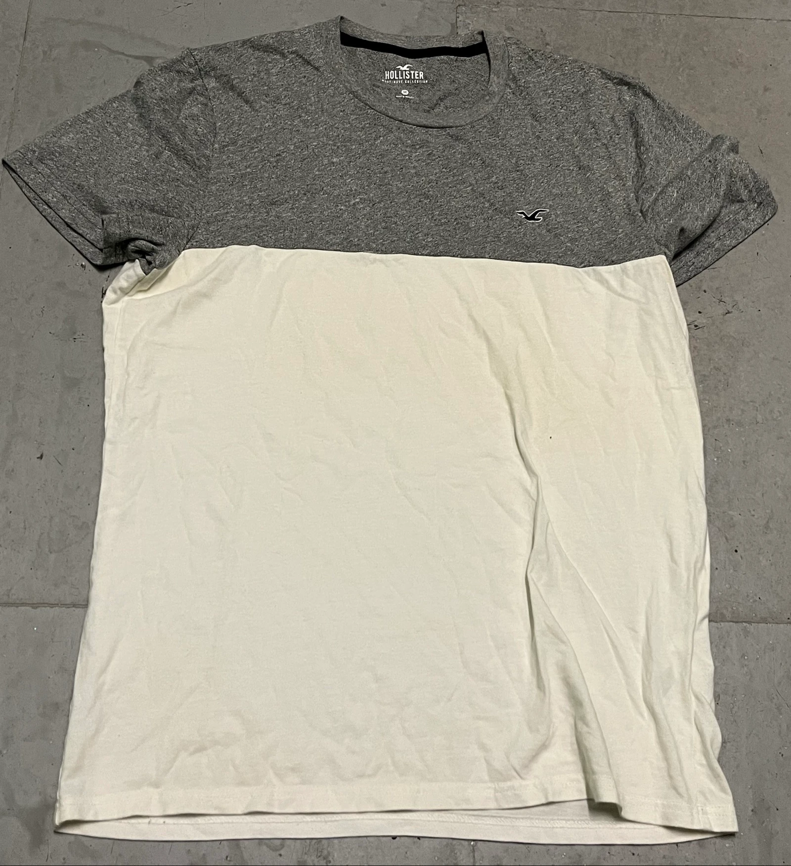 Camiseta bicolor gris blanca hollister